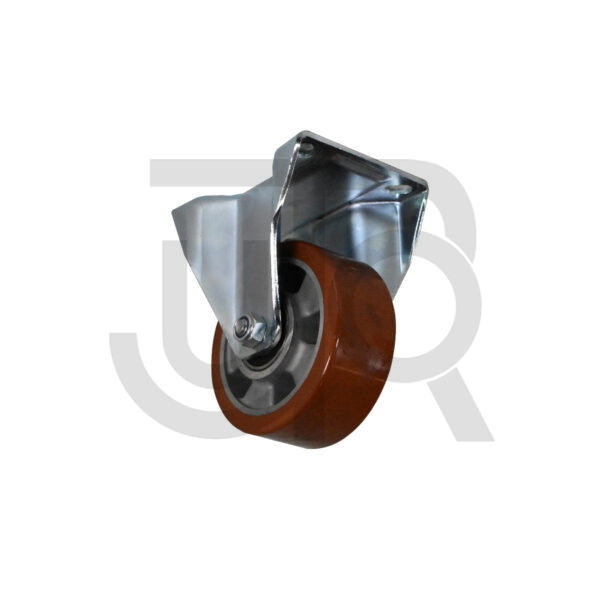 Bokwiel 125 mm, polyurethaan met aluminium kern met kogellager, 400 Kg-12418